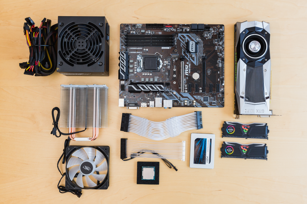 Components to build your PC for gaming